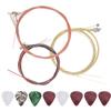 3 Set Acoustic Guitar Strings Steel Replacement 8Pcs Celluloid Picks for Performers Zxs0002