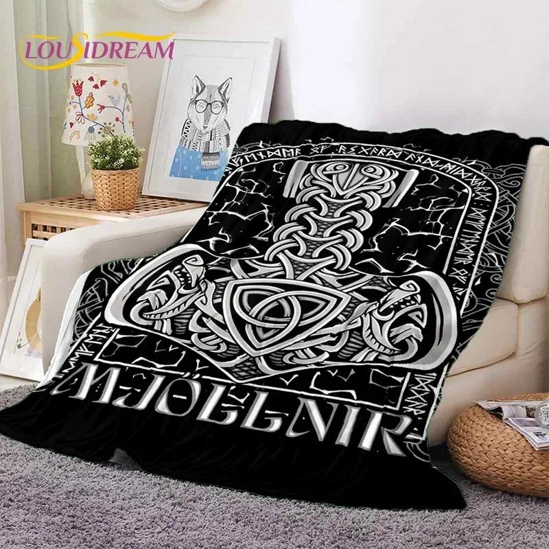 Nordic Viking Odin Valhalla Valknut Soft Flannel Blanket for Beds Bedroom Sofa Picnic,Throw Blanket for Outdoor Leisure Nap Gift