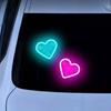 Solar Heart Shaped LED Car Light for Triangle Window Wireless Decorative Neon Lamp for Interior Exterior Suction Cup Mount Ambient Car Lighting