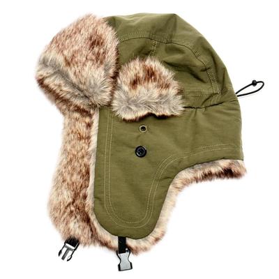 Large Size Cotton Nylon Flight Cap Bomber Cap Hat Earmuffs Earflaps Earmuffs Pilot Cap XL Khaki Olive [Be Proof] Custom-made Water-repellent
