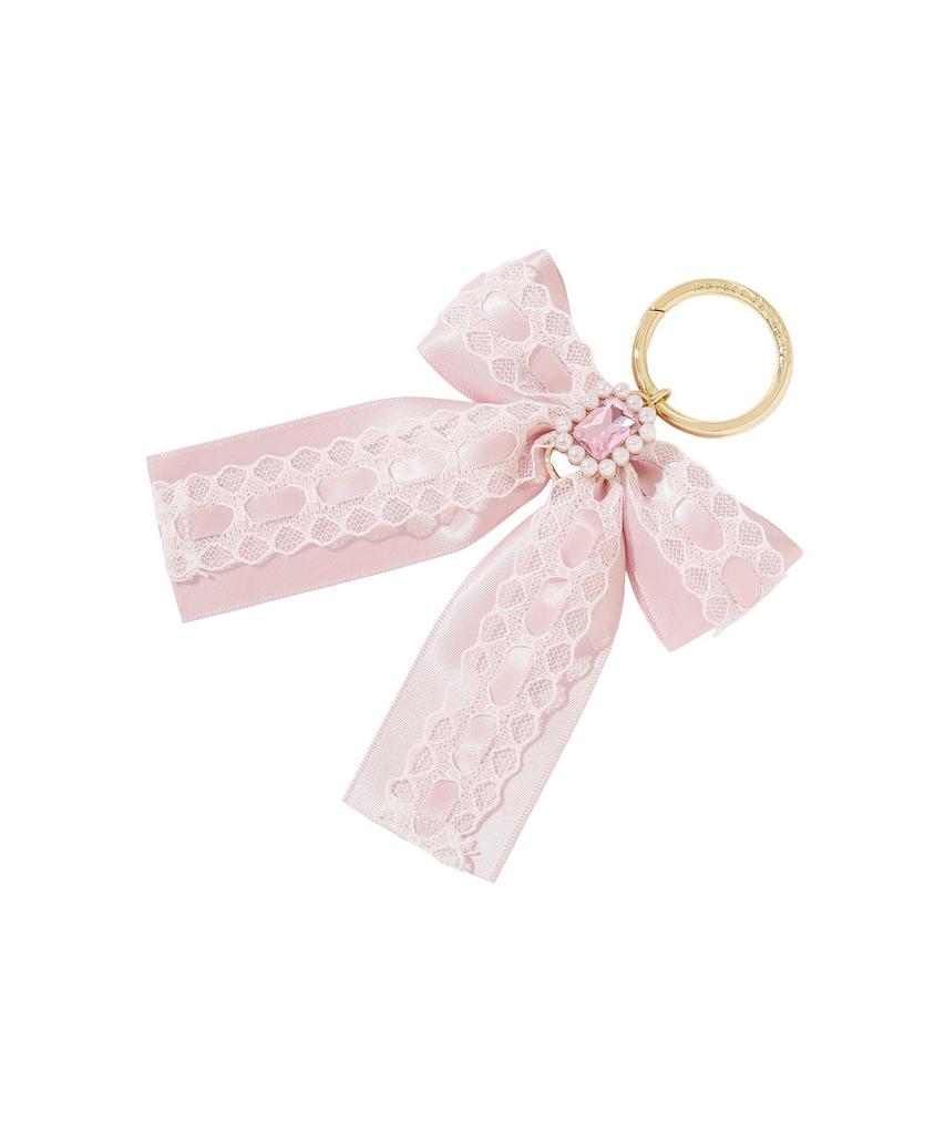 Maison de FLEUR Ladder Lace Pearl Bijou Ribbon Light Size 08001177900 Keyring, Pink, F, Charm,