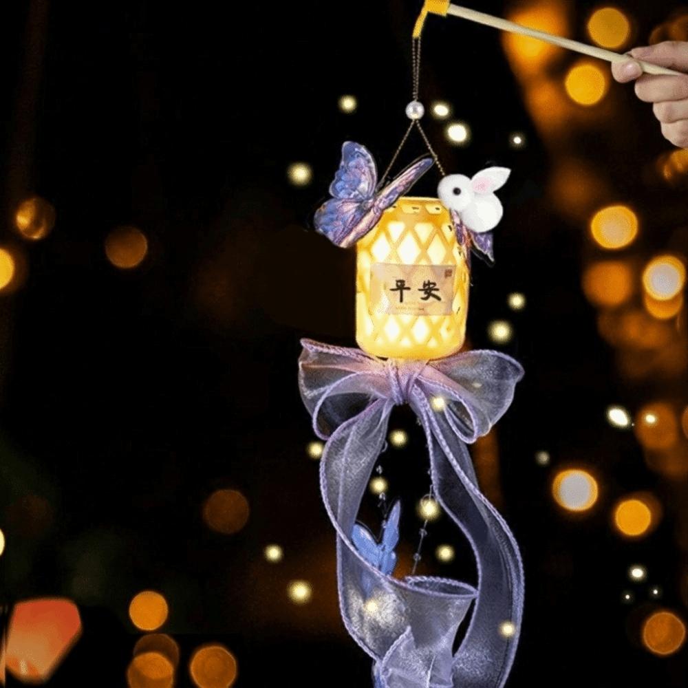 Bamboo Weaving Cage Festival Lantern Weaving Bamboo Portable Lantern Mid-Autumn Lantern  Toy Gifts