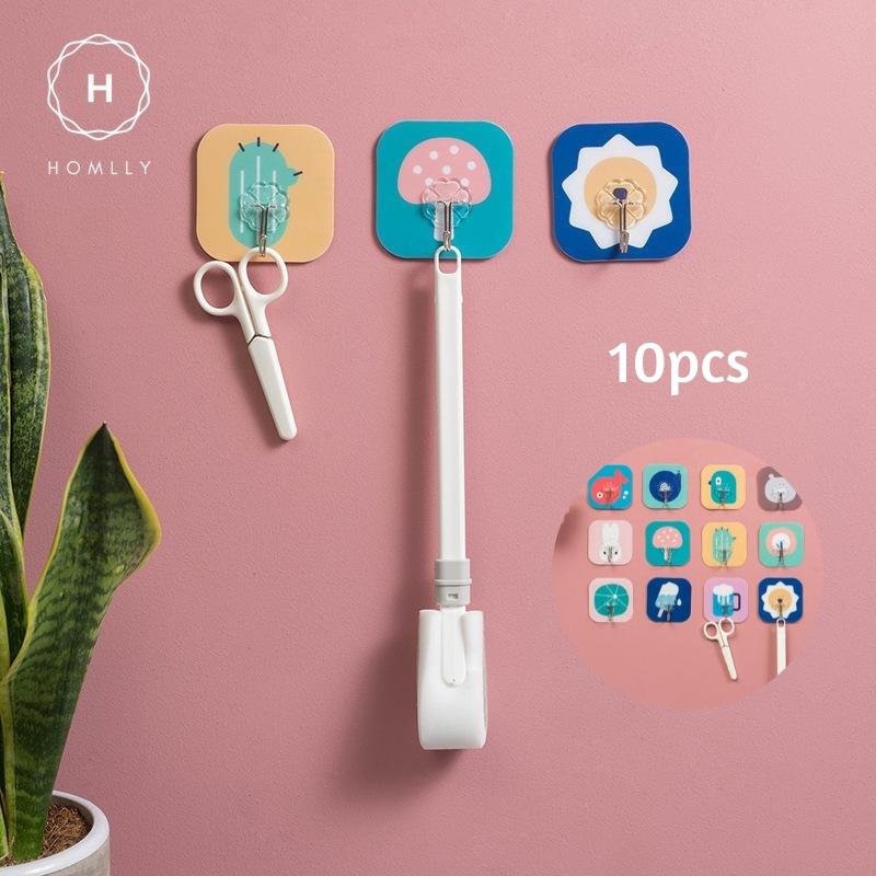 Homlly Animal Print Strong Waterproof Wall Hooks (10pcs)