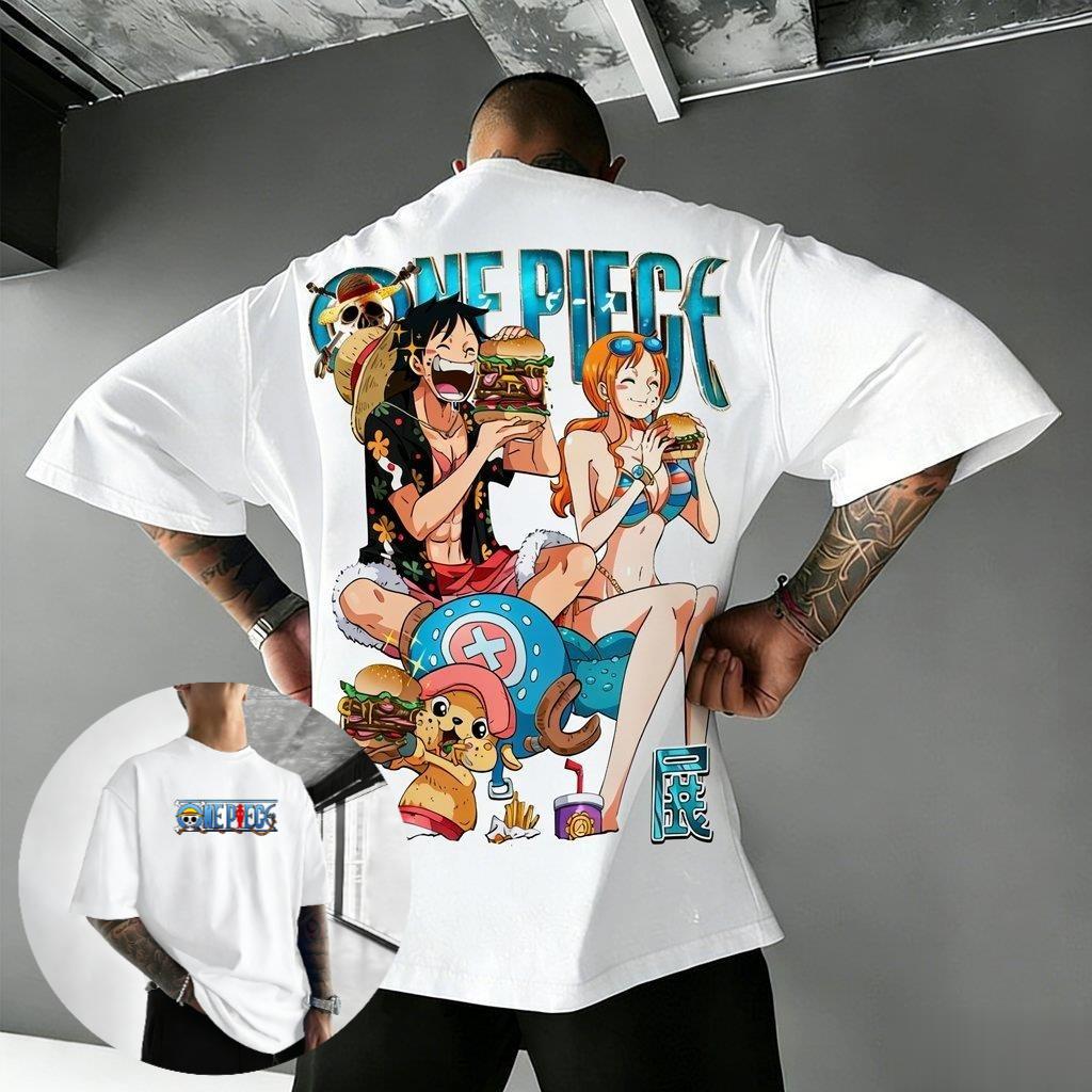 One Piece Anime T Shirt Men Women Luffy Nami Print Cotton Short Sleeve Tee Cartoon Graphic Streetwear Casual Top 2026 Summer Y2k