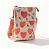 Japanese Floral Canvas Phone Crossbody Bag Women Multi Pocket Shoulder Bag Travel Passport Wallet Cell Phone Purse with Adjustable Strap