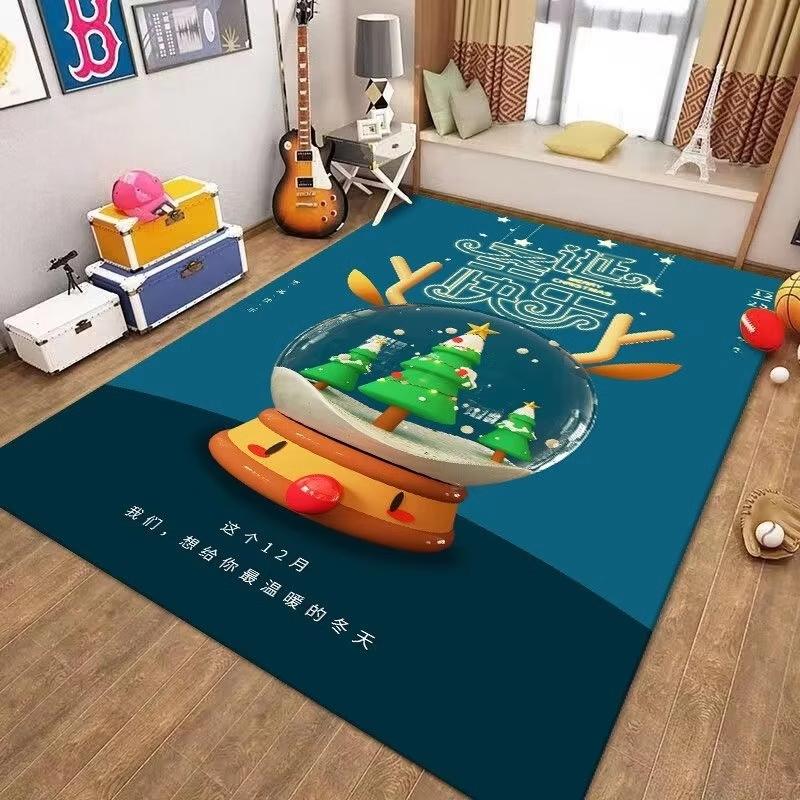 Christmas Large Size Rugs For Living Room, Bedroom, Side Of Bed, Balustrade, Slip-Resistant Foot For Home Decoration
