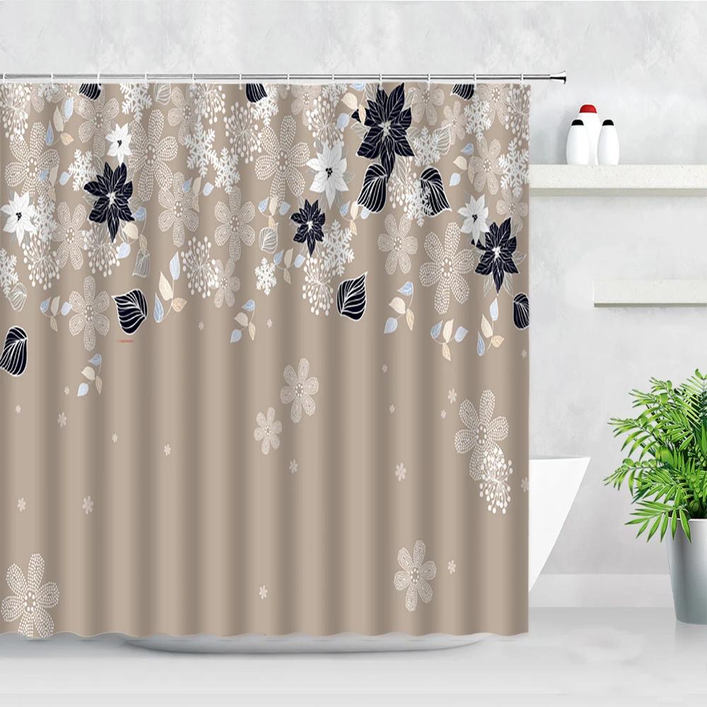 3D fialové květinové sprchové závěsy Vodotěsná koupelnová zástěna Wisteria Květ motýl Levandule Dekor do vany Koupelnový závěs Baño