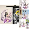 Colorful Acrylic Cartoon Floral Moon Girl Wolf Butterfly Car Pendant For Unique Auto Style