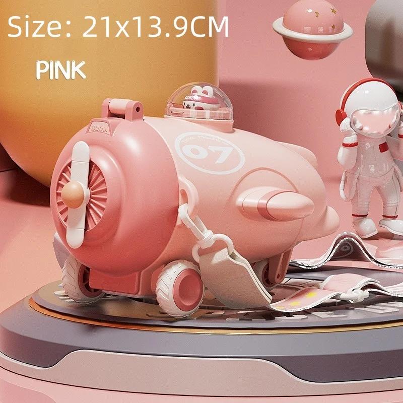 Kids Water Bottle Sippy Cup with Aircraft Modeling Cartoon Leakproof Water Bottles Outdoor Portable Drink Cup Bottle 550ml