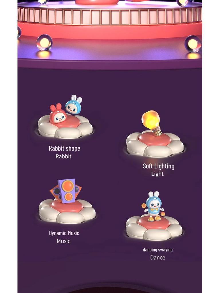 48-Song Singing & Dancing Baby Rabbit Toy for Head Lifting Training