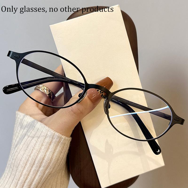 

Ultra Light Alloy FULL Frame Metal Frame Anti Blue Light Women Men Eyeglasses Rotundity Frame Myopia Glasses anti-blue light чорний
