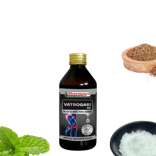 Sharmayu Vatrogari Oil for Joint Pain Relief | Ayurvedic Pain Relief Oil for Arthritis, Sciatica, Back Pain, Muscle & Body Ache – 50ml