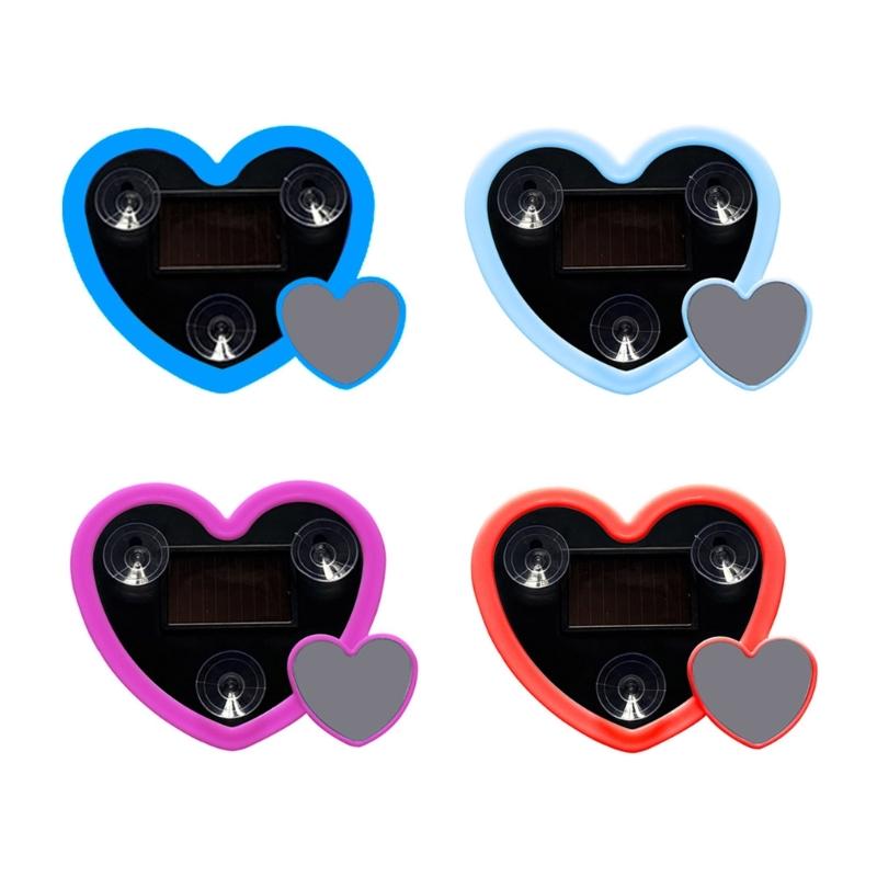 Heart Shaped Solar Powered Glow Lights For Car Dashboard Decoration Featuring Cordless Design And Multiple Modes