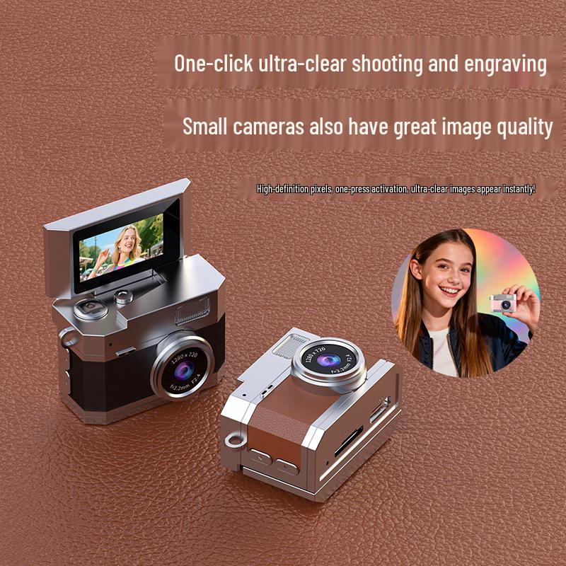Portable Retro Mini HD Camera with Flip Screen for Outdoor Parties