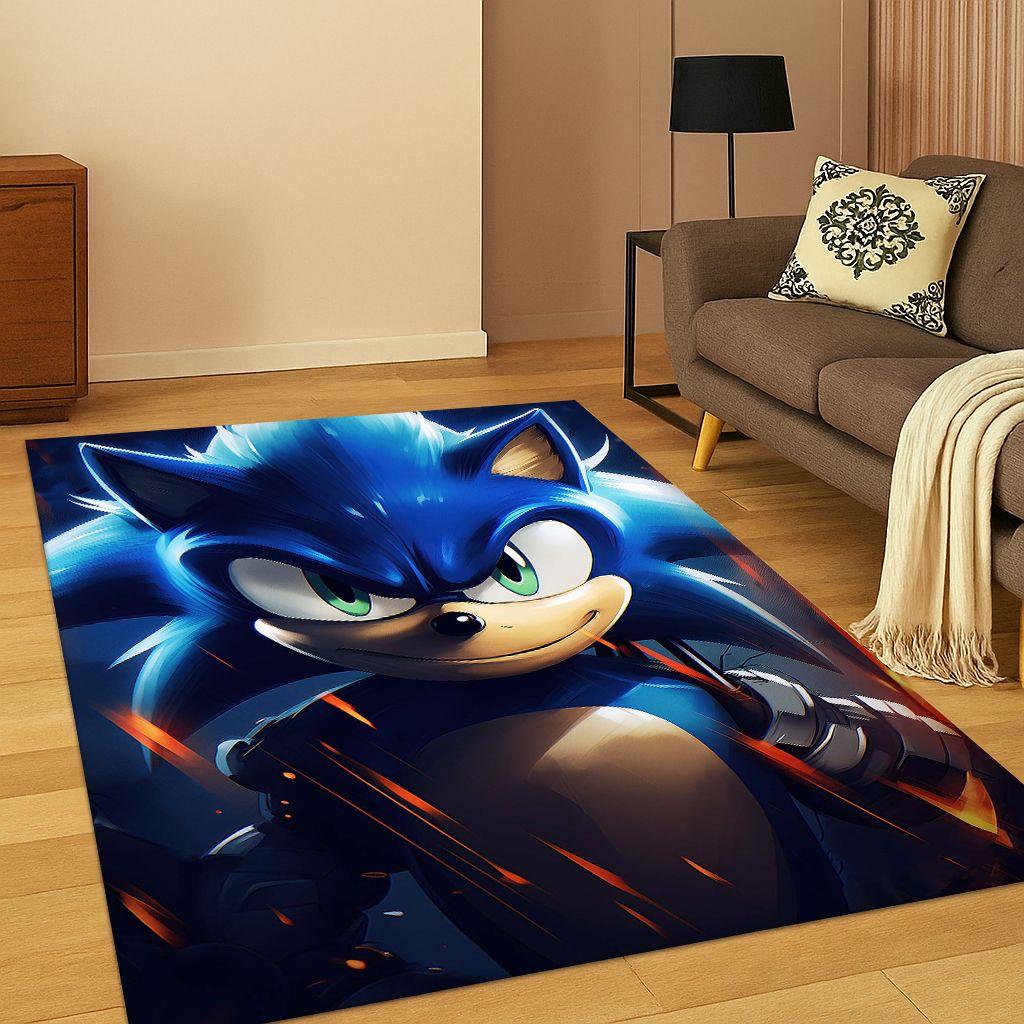 Klasik S-Sonic Oyun Çizgi Film Kirpi Halı Kilim Yatak Odası Oturma Odası Kanepe Ev Dekorasyonu için, Çocuk Alan Halısı Kaymaz Zemin Matı Hediye