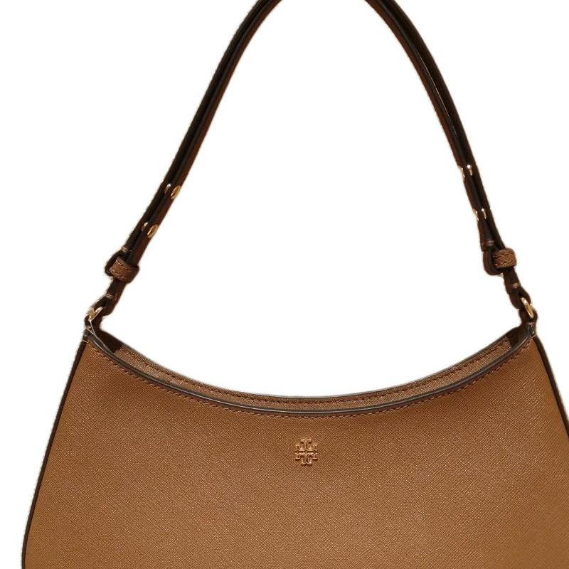 Tory Burch Logo Zipper Closure Underarm Tote Shoulder Bag Women Bags Brown 171577-909