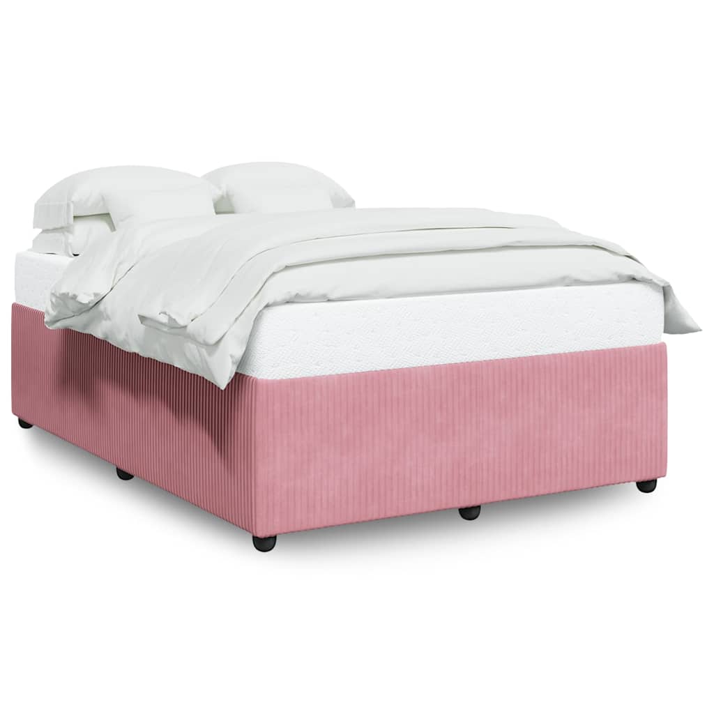 Pink Bed Frame 140 x 200 cm Velvet