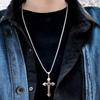 Titanová ocelový náhrdelník Pánský Trendy niche design Hip-Hop Kříž Starobylý stříbrný přívěsek Pánský náhrdelník Všestranný šperk
