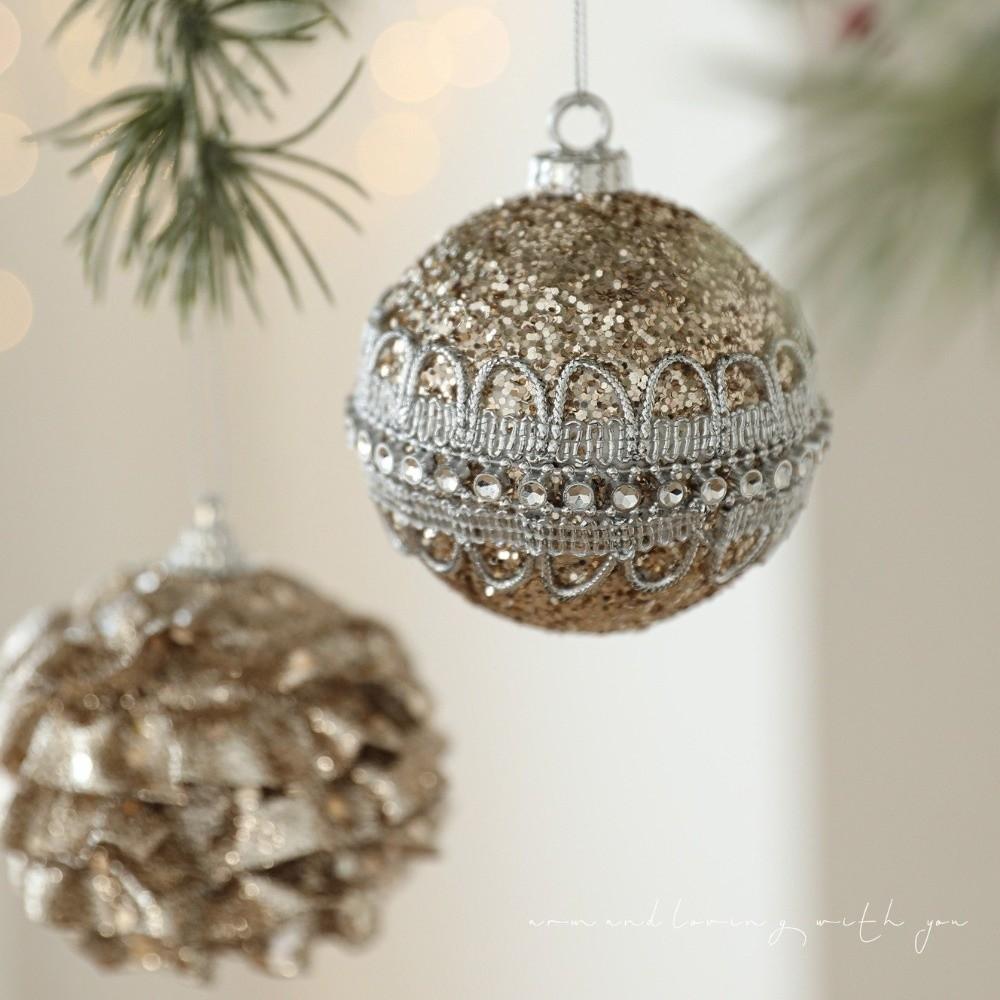 New Champagne Christmas Tree Ball Hanging Ornaments Glitter Foam Xmas Tree Decorations Christmas Ornaments Xmas Party