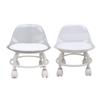 Low Rolling Stool with Wheels Back Support Small Acrylic Short Silent Mini Roller Seat