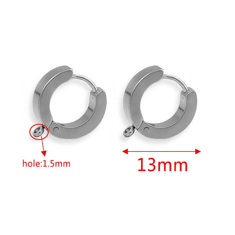 10pcs Gold Stainless Steel Hoop Earrings Hooks Round Earring Post for Women DIY Earrings Making Supplies Jewelry Accessories