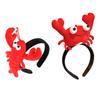 Minkissy 2-Piece Fabric Crayfish Headbands for Kids, Lobster Character Hair Accessories, Cute Headbands for Christmas, Halloween, and Cosplay