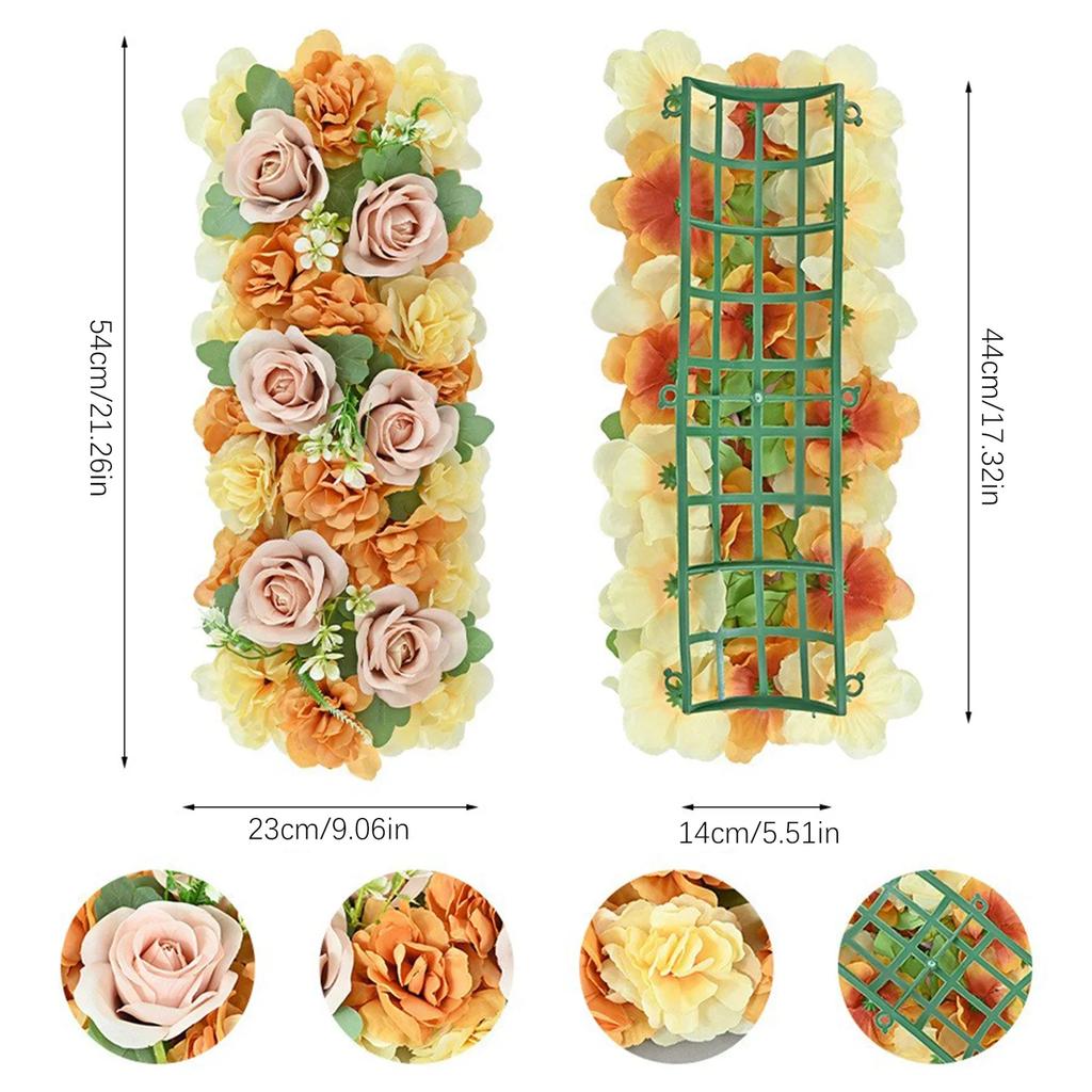 Flower Row Hanging Decoration Artificial Flower DIY Wedding Wall Arrangement Peony Rose Arch Backdrop Background Plants Wall Pad