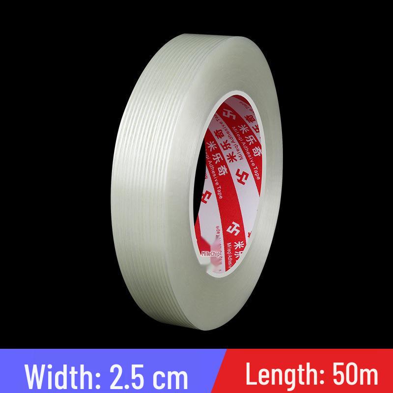 Strong Adhesive Striped Fiber Tape: Mold Fixing, Electrical Appliance Binding, No-Residue Packaging