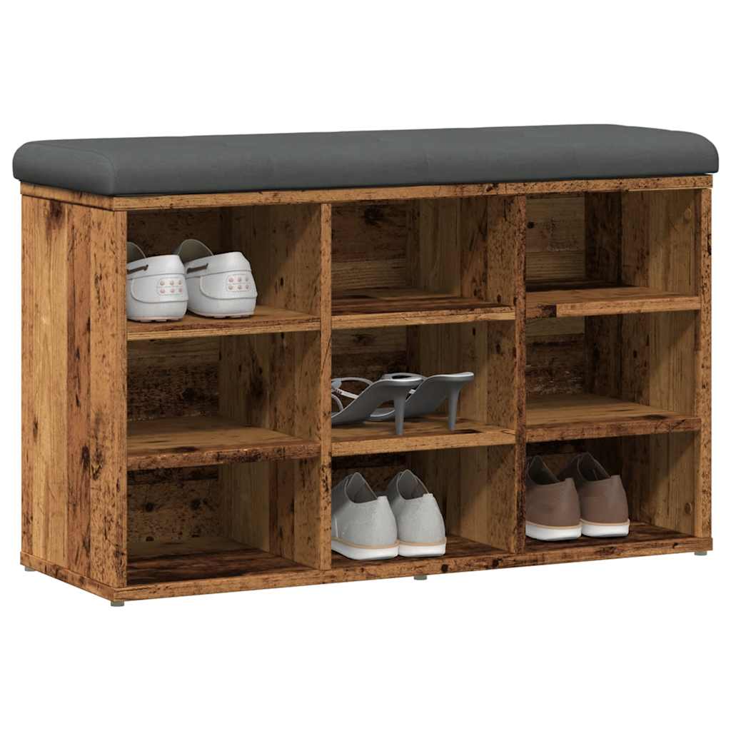Shoe Bench with Vintage Wood Look 82 x 32 x 50 cm Engineered Wood
