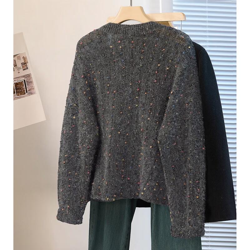 Damen V-Ausschnitt Strickpullover mit lockerer Passform