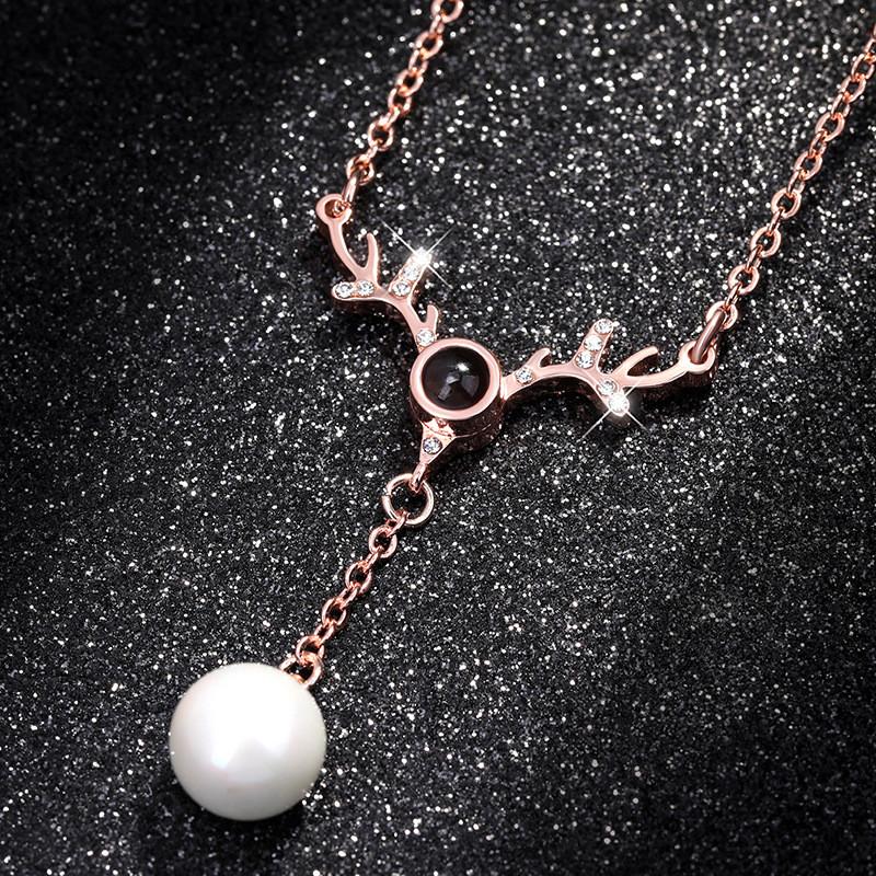

Stunning Titanium Long Steel Deer Antler Necklace For Stylish Everyday Wear Gold Antler Necklace