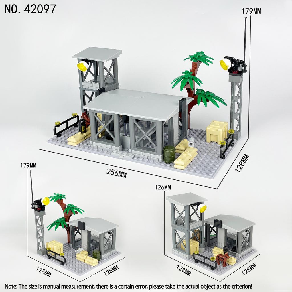 Jinzhi Large Military Scene Tower Operation Base 42097 Small Particle Building Block Children'S Toy