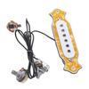 6 String Single Coil Pickup Prewired Electric Guitar Pickup Replacement with Volume and Tone Controls Yellow Pearl