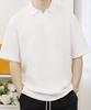 Yunieopaeleol Double Cotton Open Collar Loose Fit Short Sleeve T-Shirt Off-White