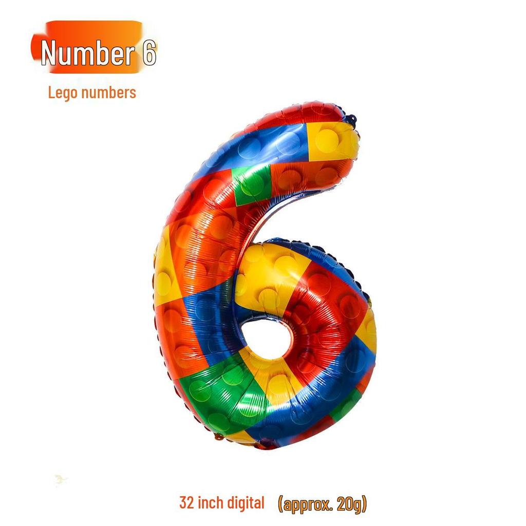 32-Inch Gradient Color Aluminum Foil Number Balloons - US Version