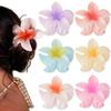 New Fashion Summer Gradient Flower Acrylic Hair Clip For Women Sweet Ponytail Hair Claw Shark Hairpin Barrettes Hair Accessories