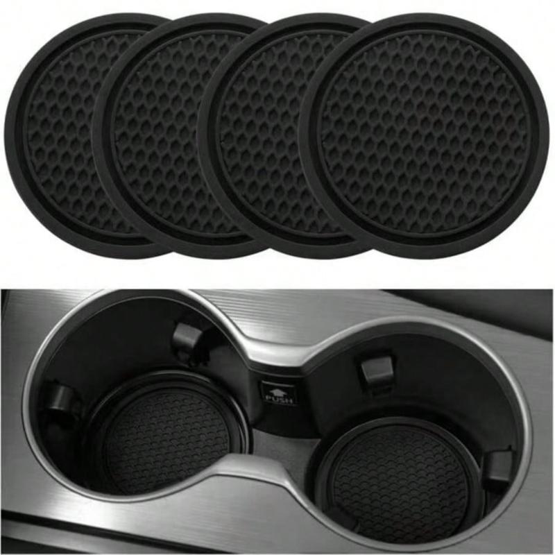 2pcs Non-Slip Cup Holder Embedded Decorative Coasters, Car Interior Accessories, Car Essentials, Minimalist Elegant Car Cup Holder