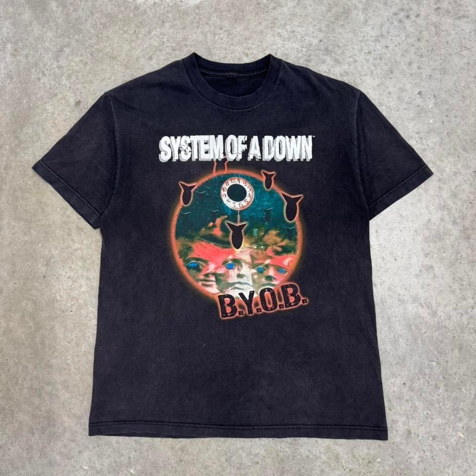 Vintage 2000s System of a Down BYOB Nu Metal Black Mens Large Band Tee Unisex T-Shirt XXXL