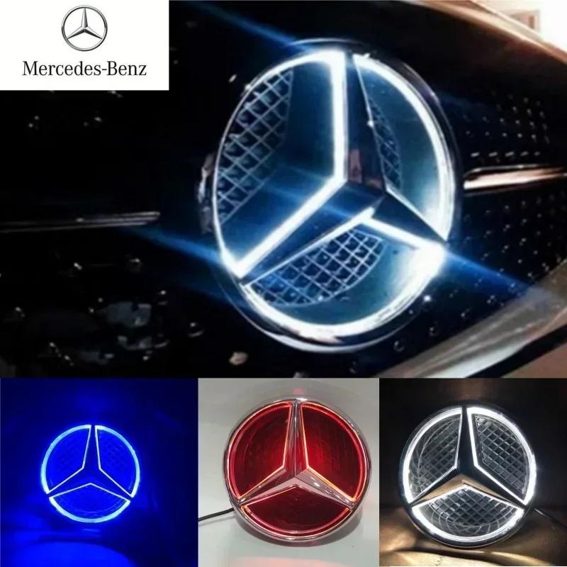 Car Front Grilled Star Emblem LED Illuminated Logo White Blue Red Light for Mercedes Benz W205 C E R ML GL GLA CLA CLS 2013-2016 FC1