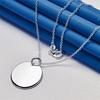 925 Sterling Silver 16-30 Inch Exquisite Glossy Round Pendant Necklace for Women's Fashion Wedding Accessories Jewelry