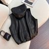 European Style Hooded Vest Women Short Coat Autumn Thin Loose Casual Waistcoat Jacket