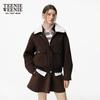Women's Retro Color-Block Wool Coat