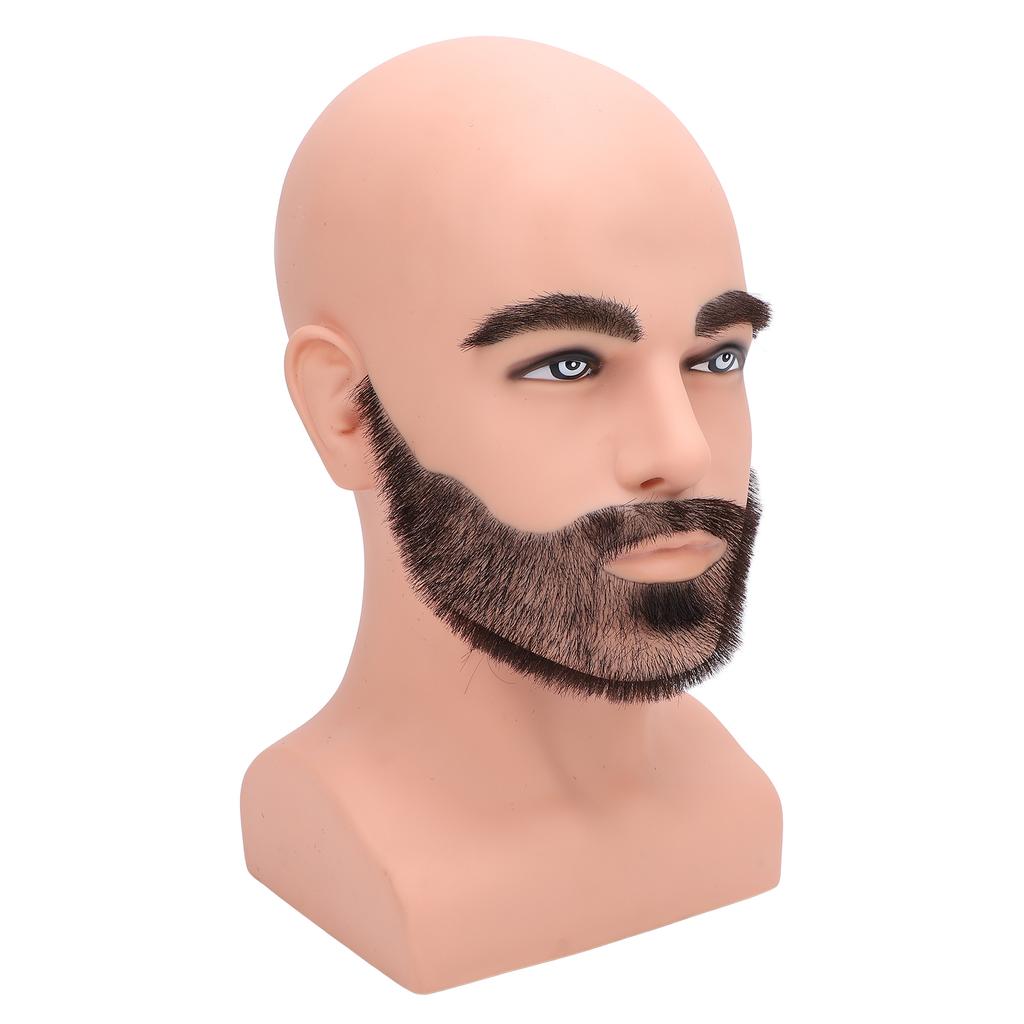 Mužská holá manekýnová hlava s plnovousem obočím pryskyřice PVC realistická kadeřnická cvičná holá hlava