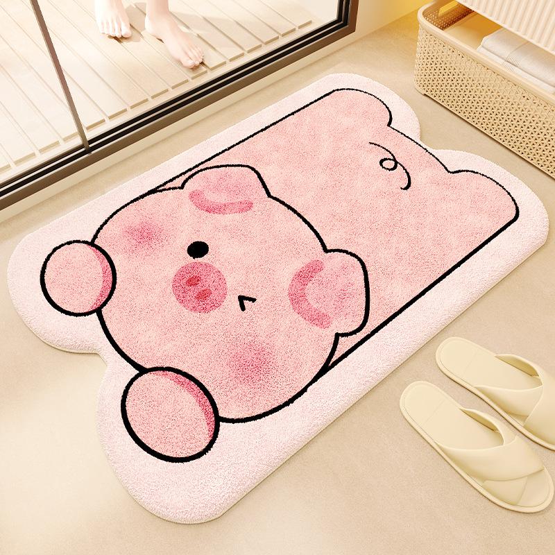 Cartoon Bathroom Floor Mat Absorbent Quick Drying Foot Mat Wear-resistant Toilet Anti Slip Mat