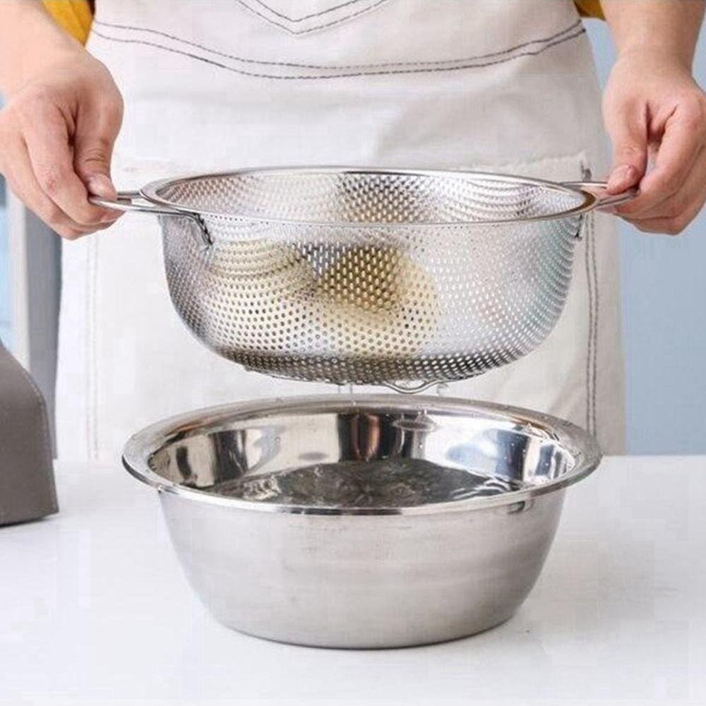 Handle Drain Basket Kitchen Tool Accessories Colander Basket Fruit Rice Vegetable Washing Basket