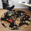1pc Tiger Floral Pattern Office Round Rug, Non-slip, Soft and Durable Office Rug for Interior Decoration, Perfect for Office, Beautiful Decoration yy2