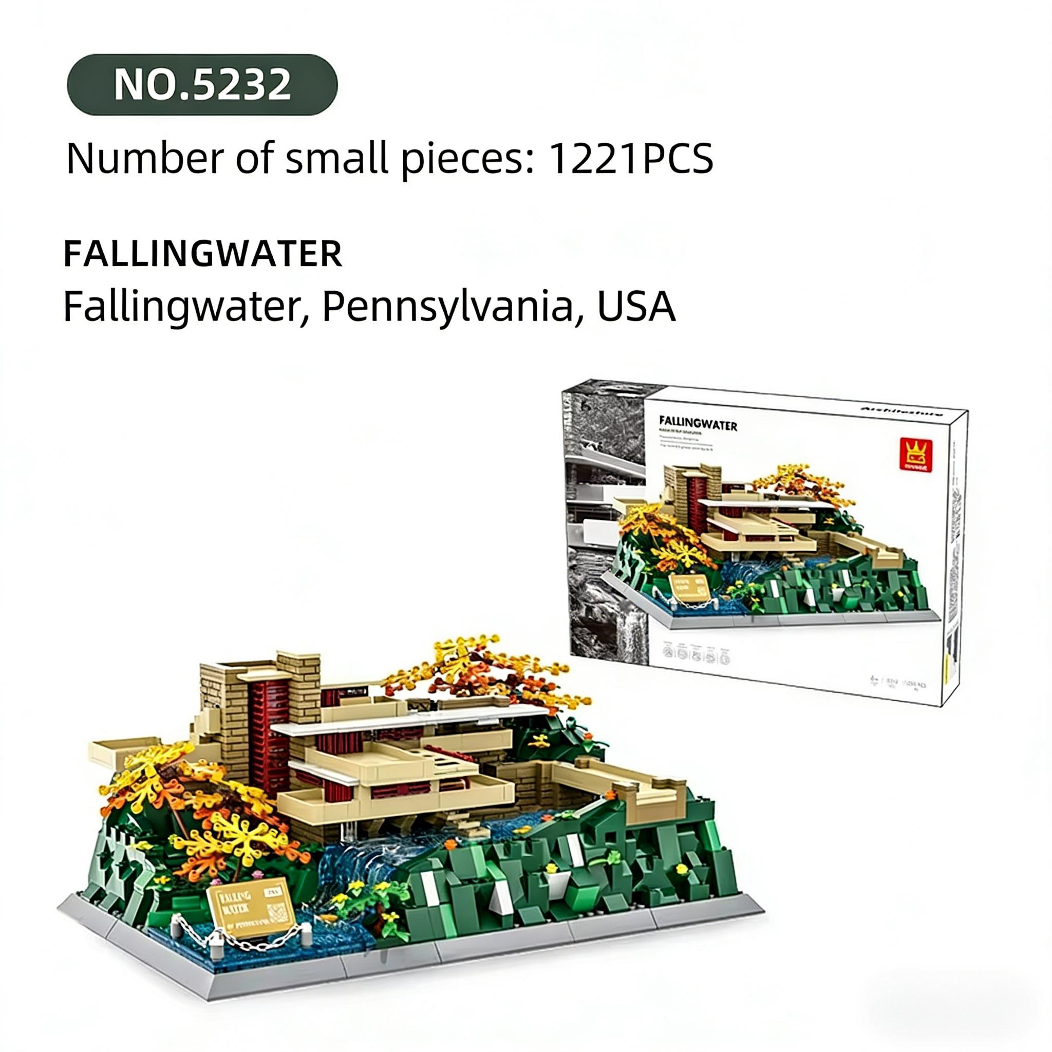 High-Quality 1221Pcs High-Quality Fallingwater High-Quality House High-Quality Building High-Quality Blocks, High-Quality Pennsylvania High-Quality WITH BOX