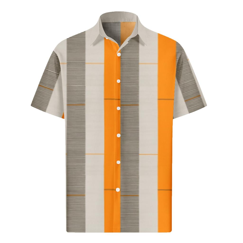 Men's Valentine's Day Printed Button Short Sleeve Shirts Men's Casual Fashion Short Sleeve Shirts