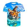 Fashion Men And Women TShirts 3D Animal World Luxury Tiger Lion Printed T-shirts Hip-Hop Round Neck Short Sleeve Street Clothes