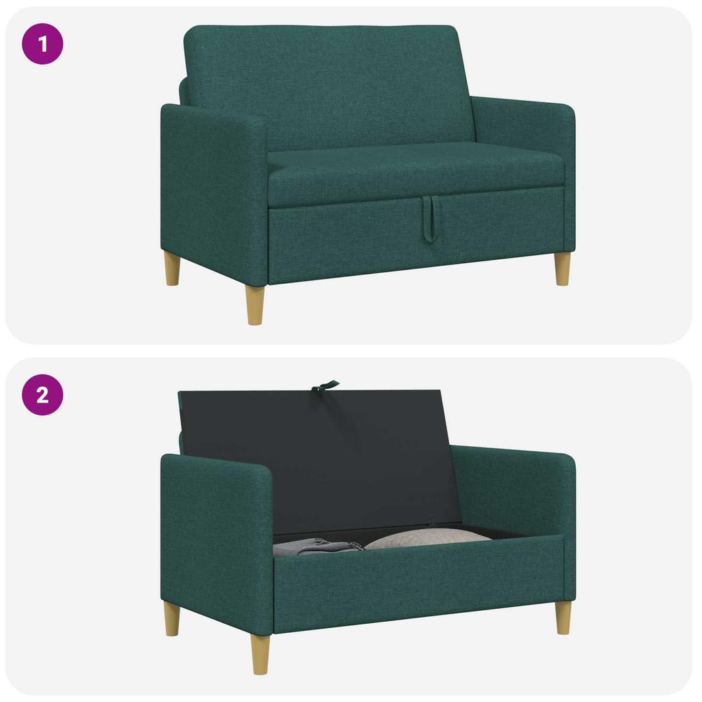 Storage Sofa In Dark Green 122 X 78 X 87 Cm Polyester